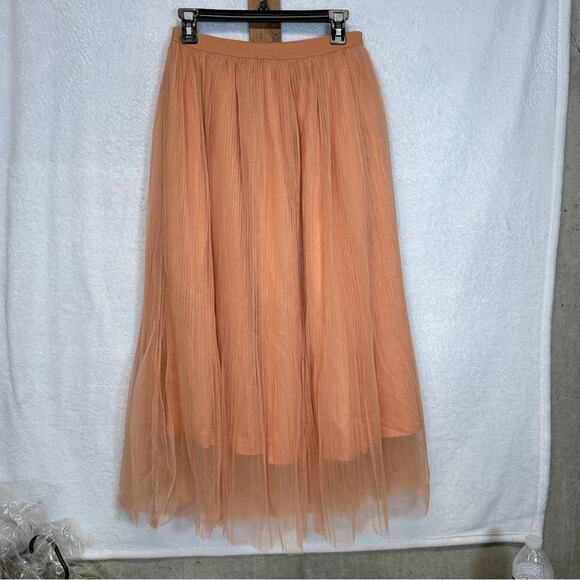 Orange Tulle Maxi Skirt Size L - Picture 4 of 8